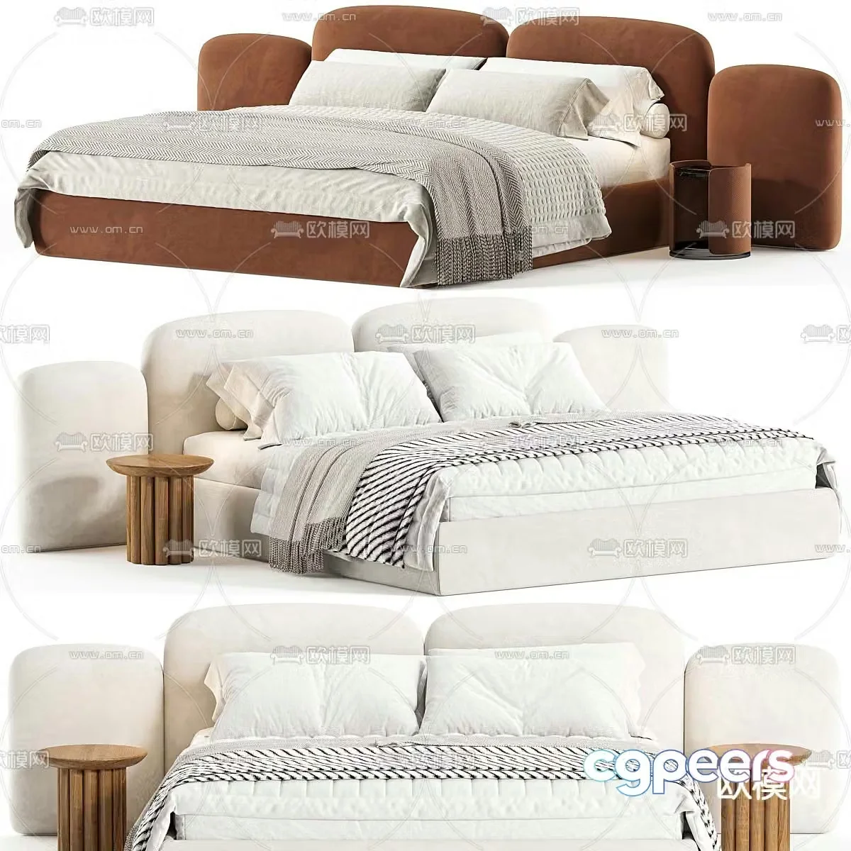 Paolo double bed 3d model