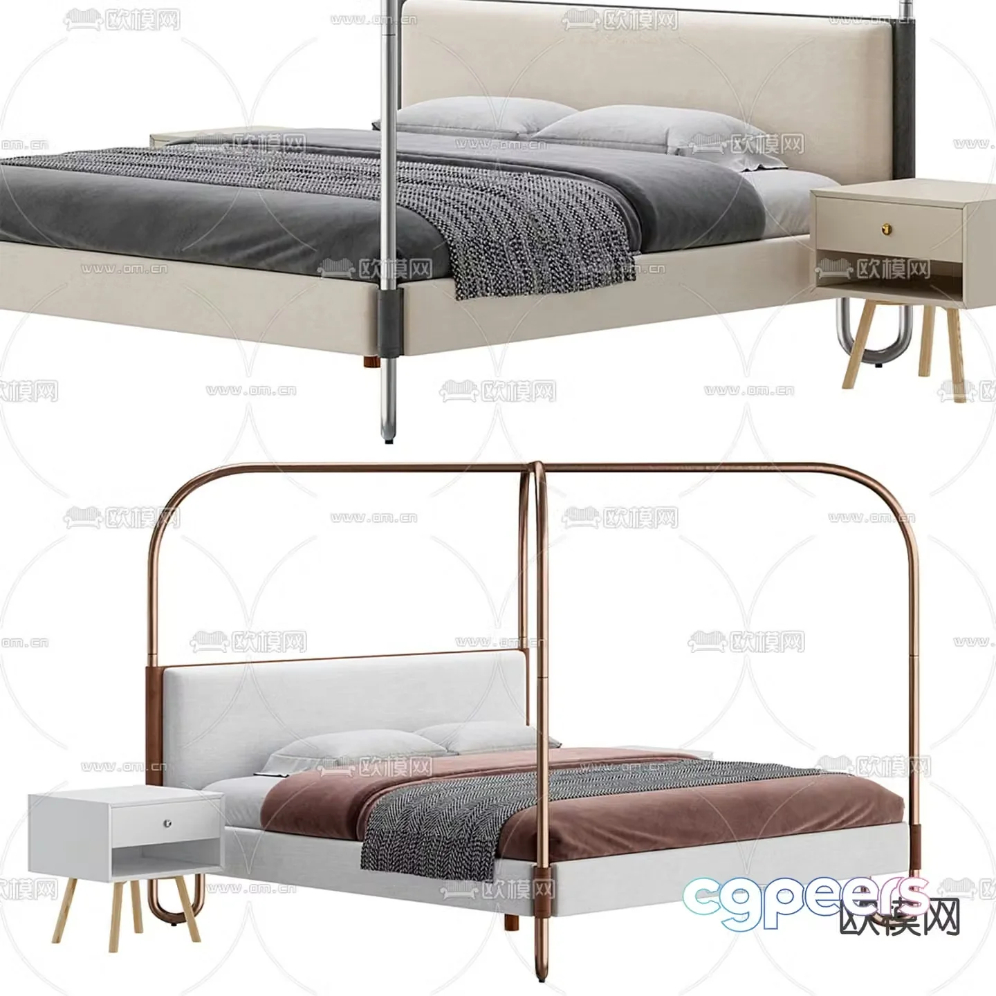 Gracia double bed 3d model