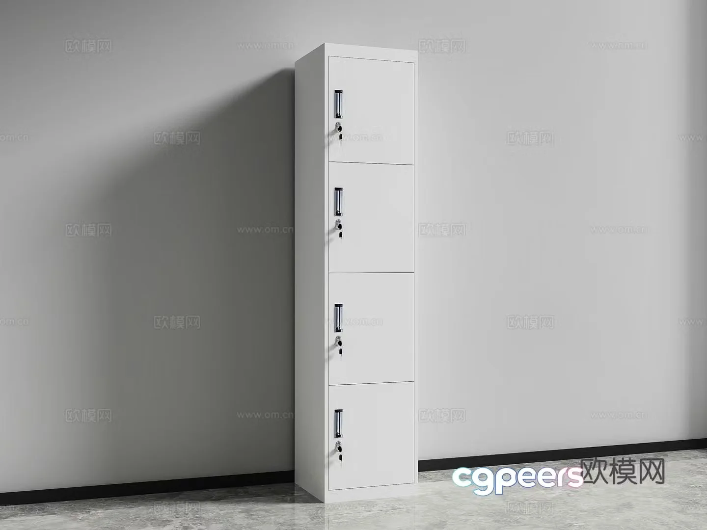 Single door four cabinet file cabinet file cabinet 3d model