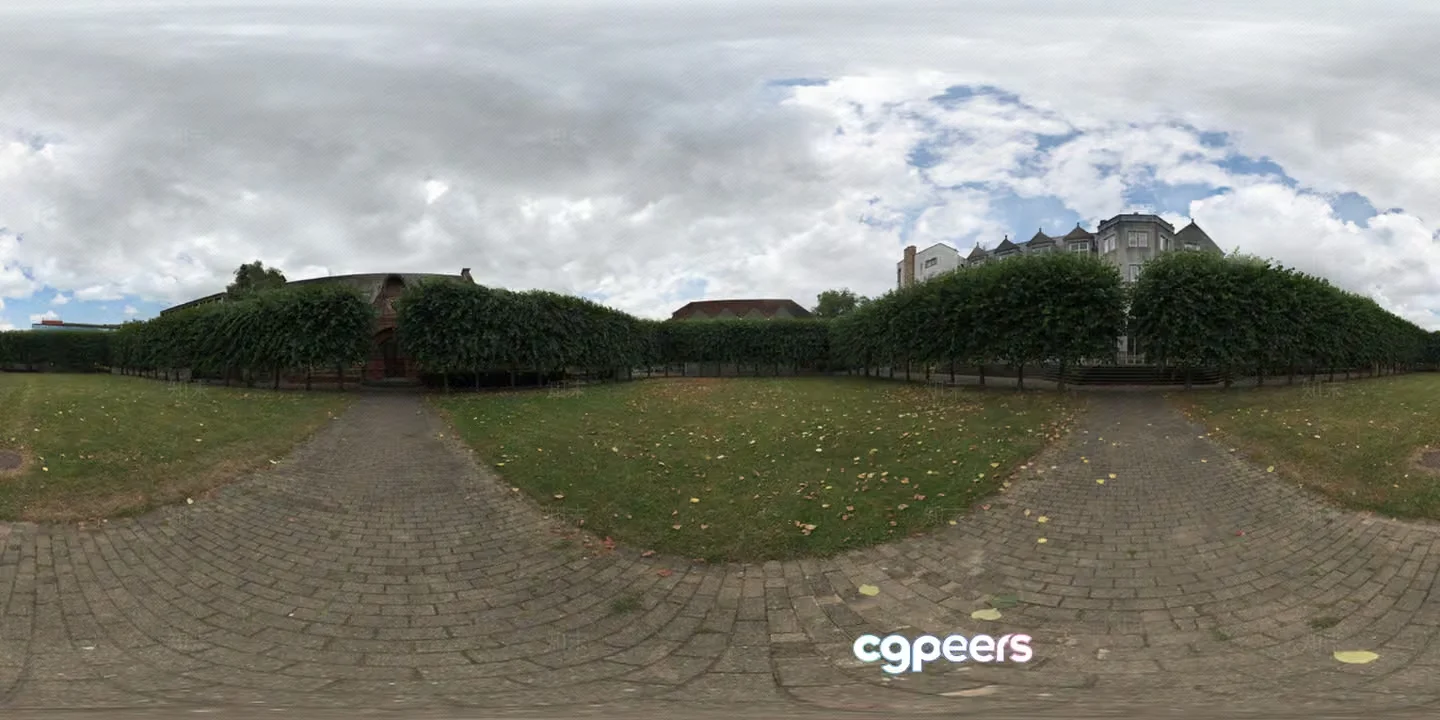 A Large Building With A Green Lawn 3D Model – 882 – VRAY Render
