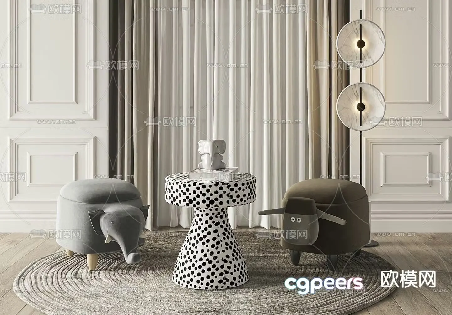 Modern children’s cartoon leisure chair 3d model