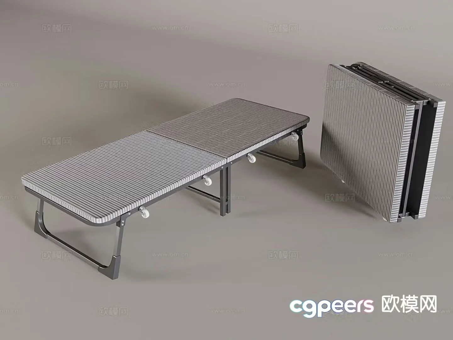Modern folding bed lunch break bed 3d model