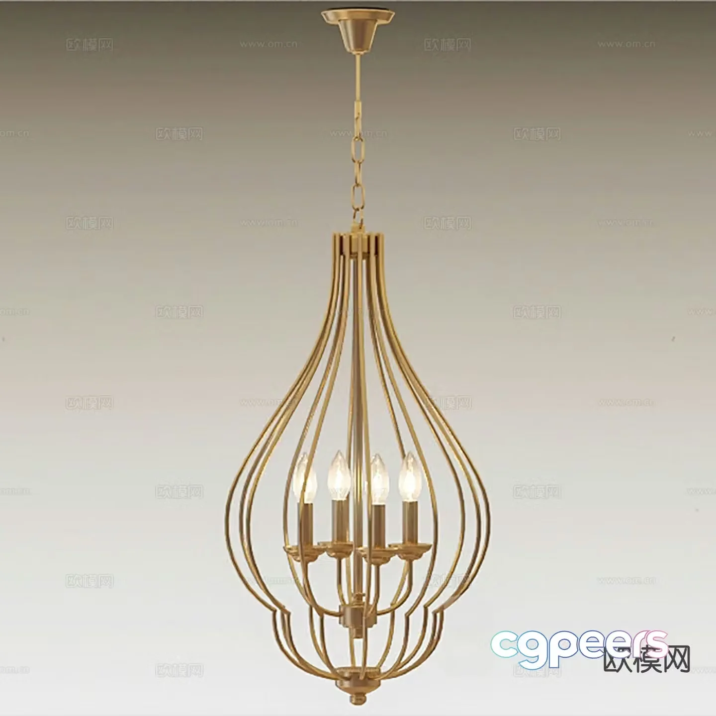 Light luxury chandelier candlestick chandelier 3d model