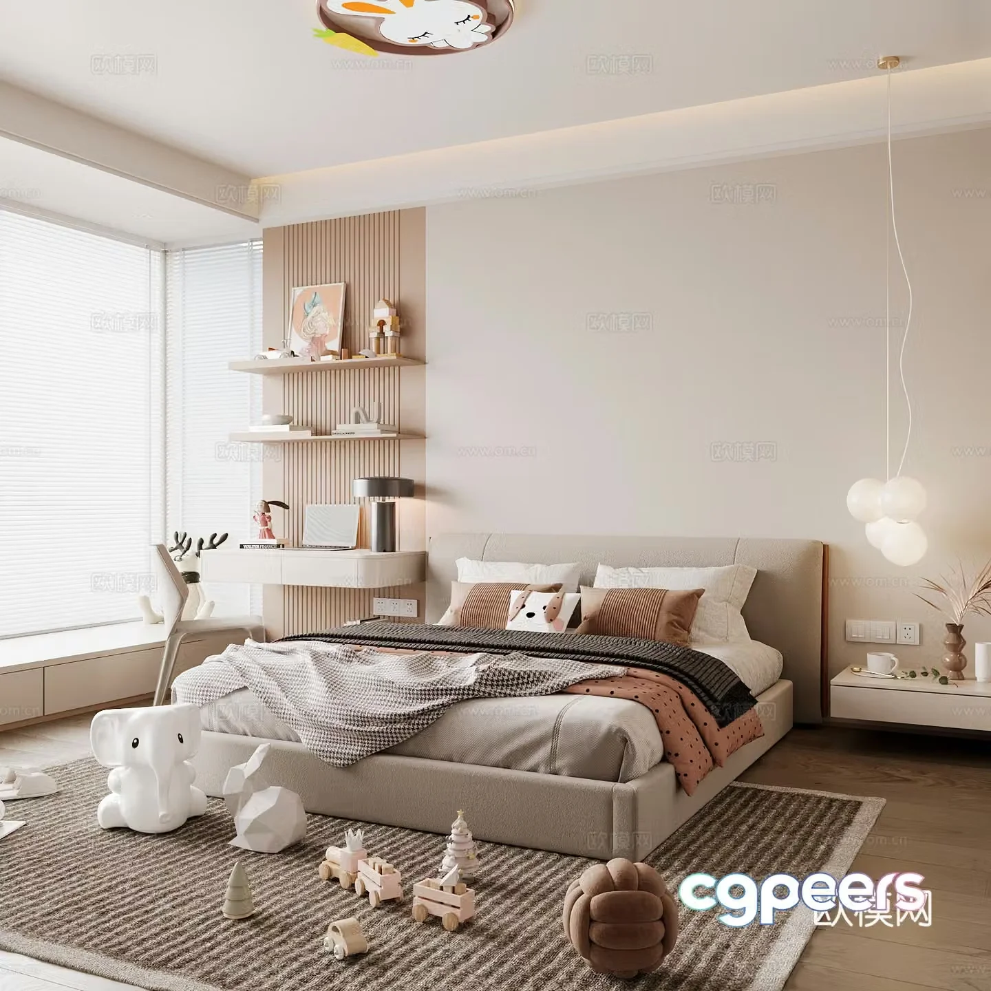 Modern children’s room girl’s room 3d model