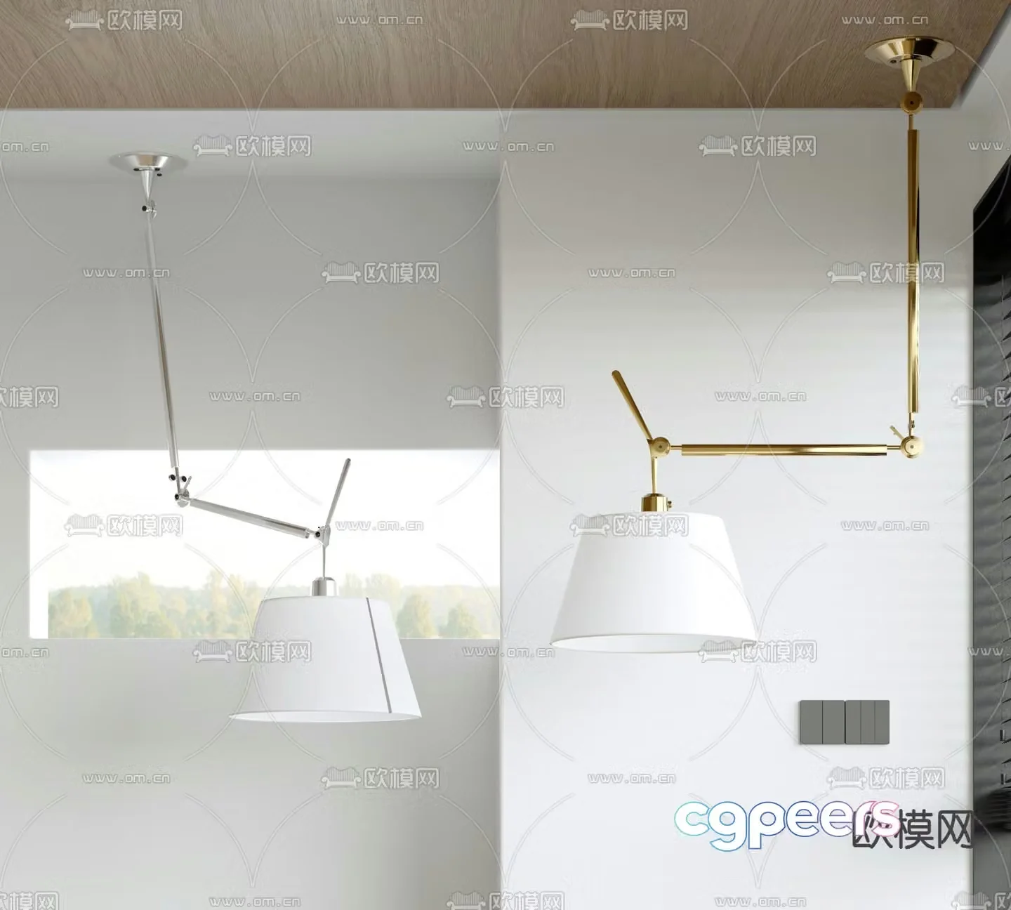 Artemide rocker chandelier restaurant chandelier 3d model