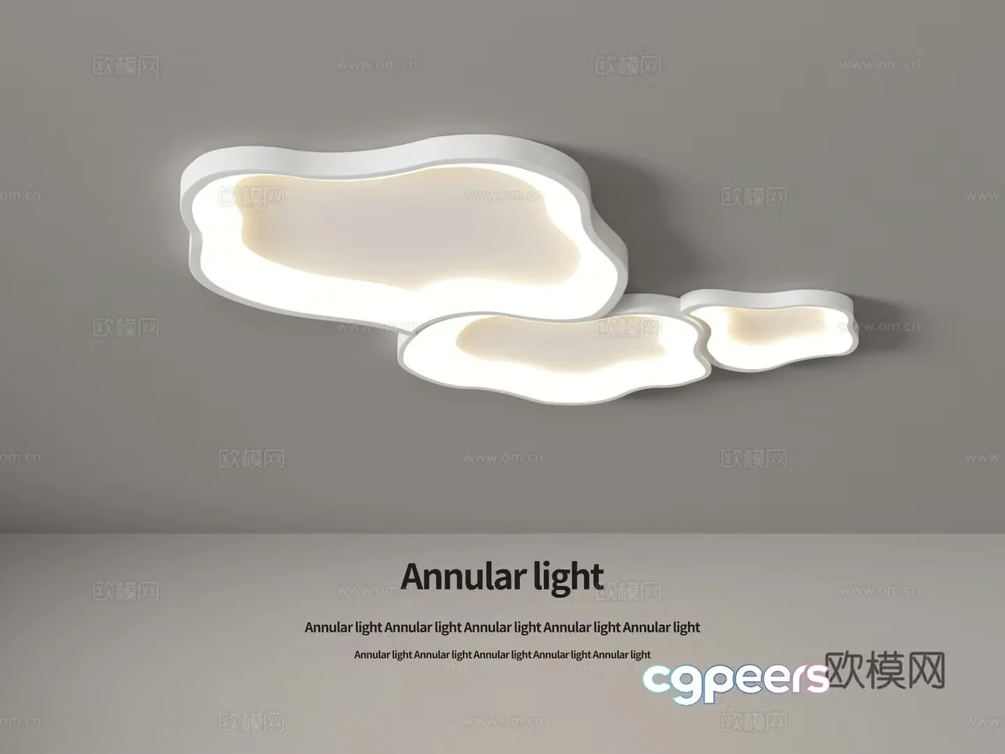 Cream wind cloud ceiling lamp 3d model