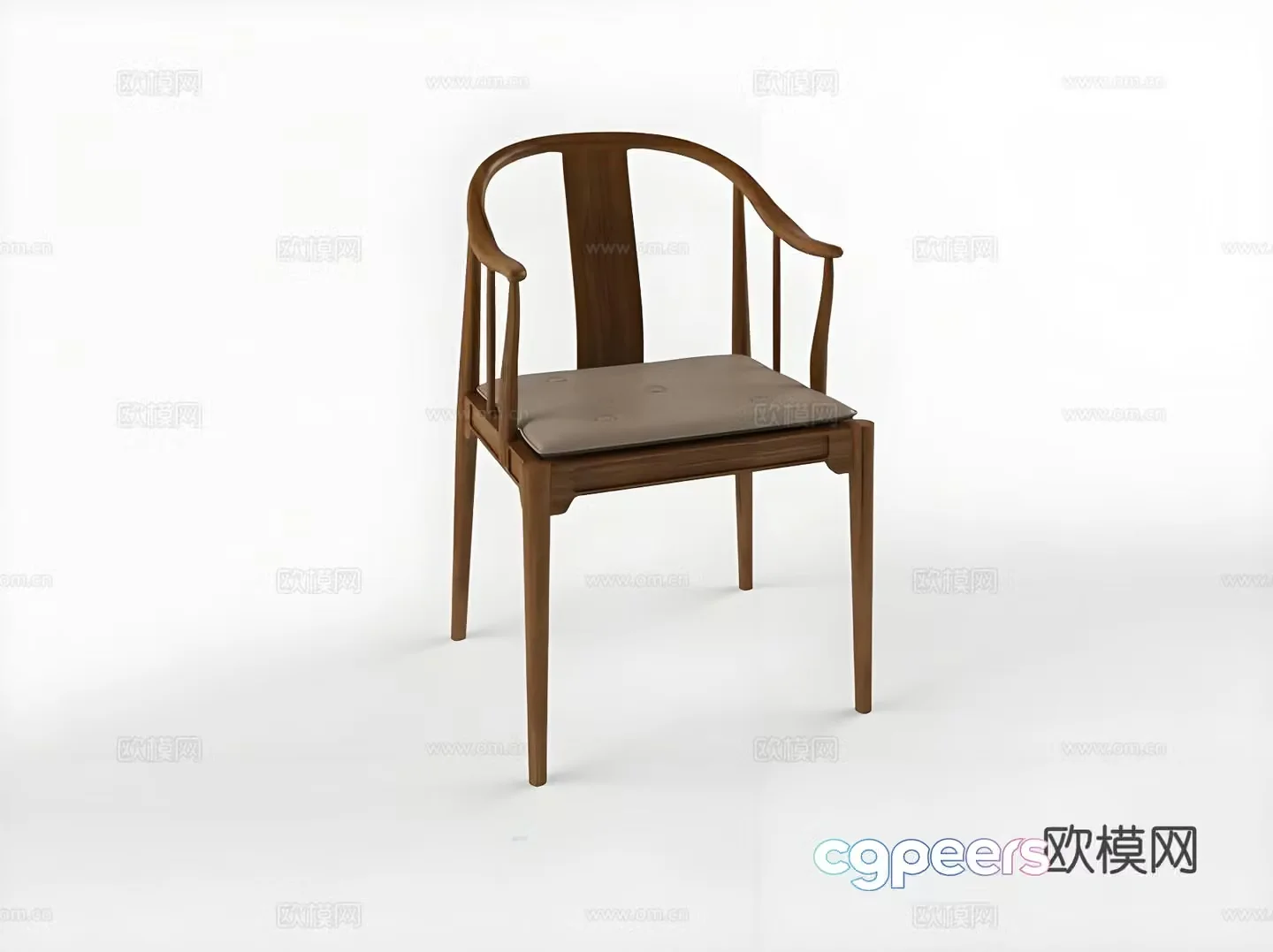 Leisure chair solid wood chair dining chair tea chair arm chair 3d model