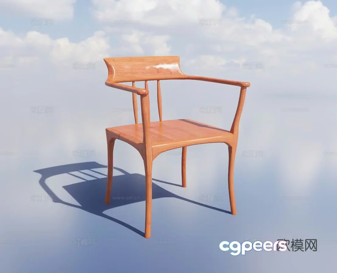 New Chinese style stool chair dining chair solid wood chair 3d model