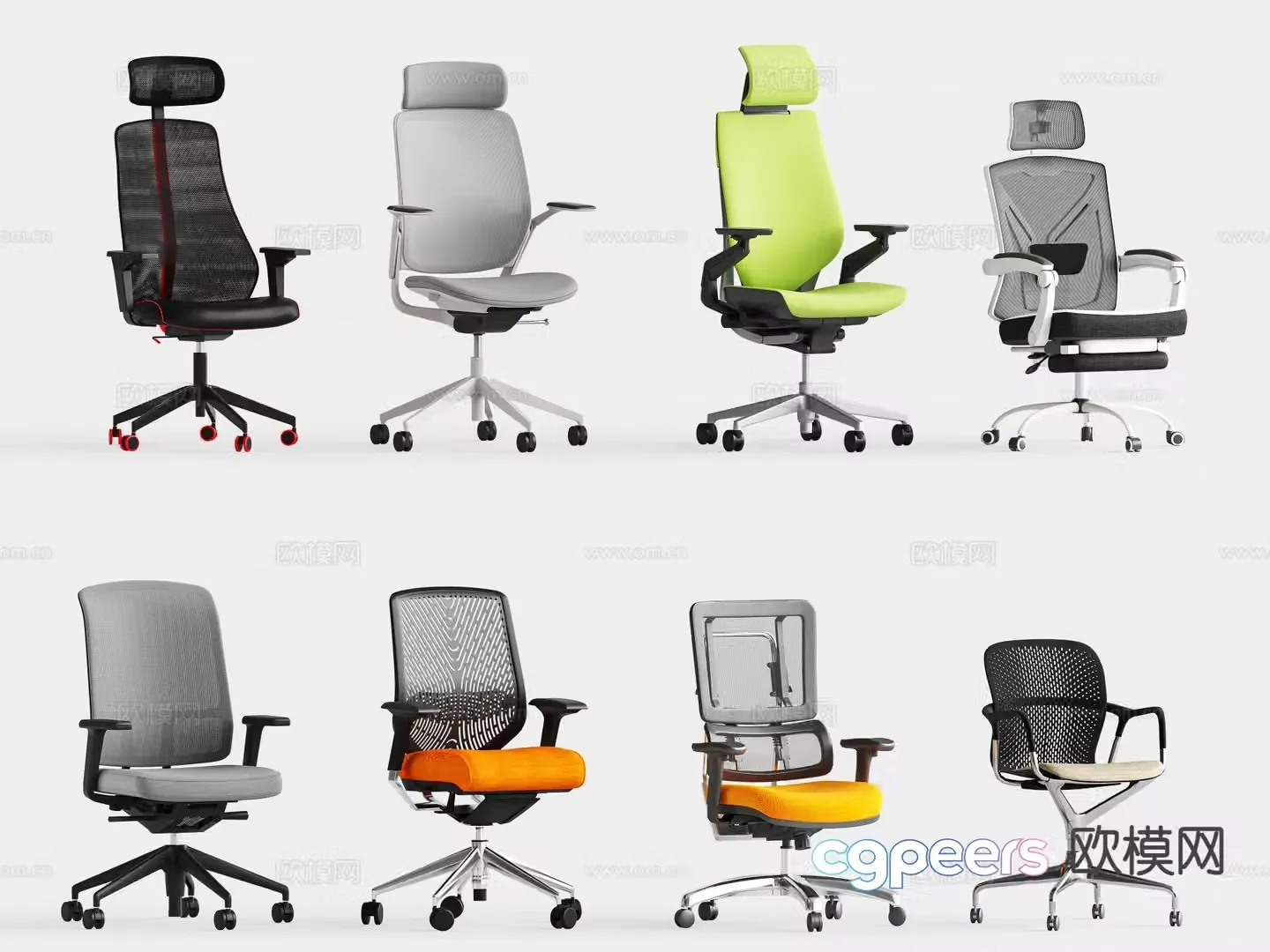 Office chair boss chair swivel chair ergonomic chair 3d model
