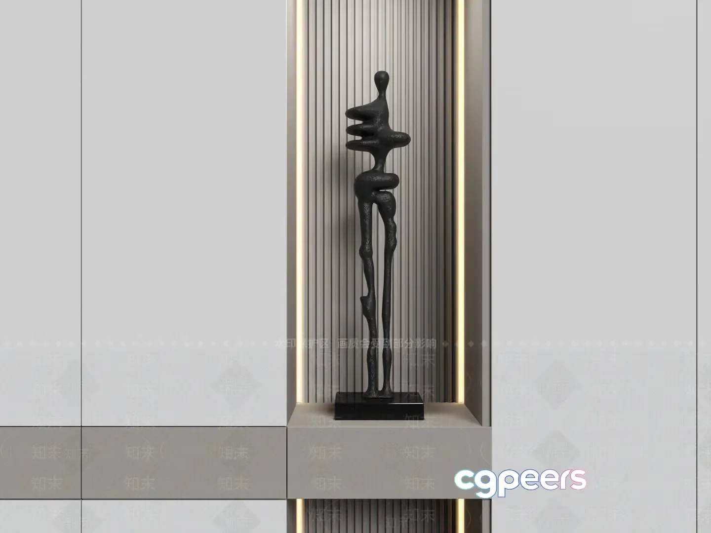 Modern Abstract Sculpture 3D Model – 2971 – VRAY Render