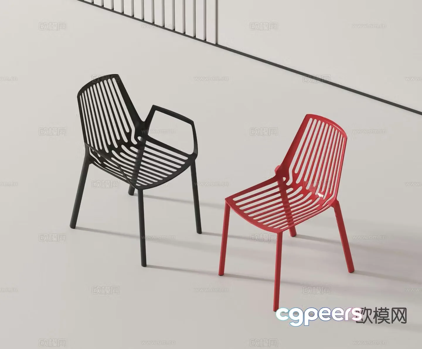 Modern chair single chair dining chair 3d model