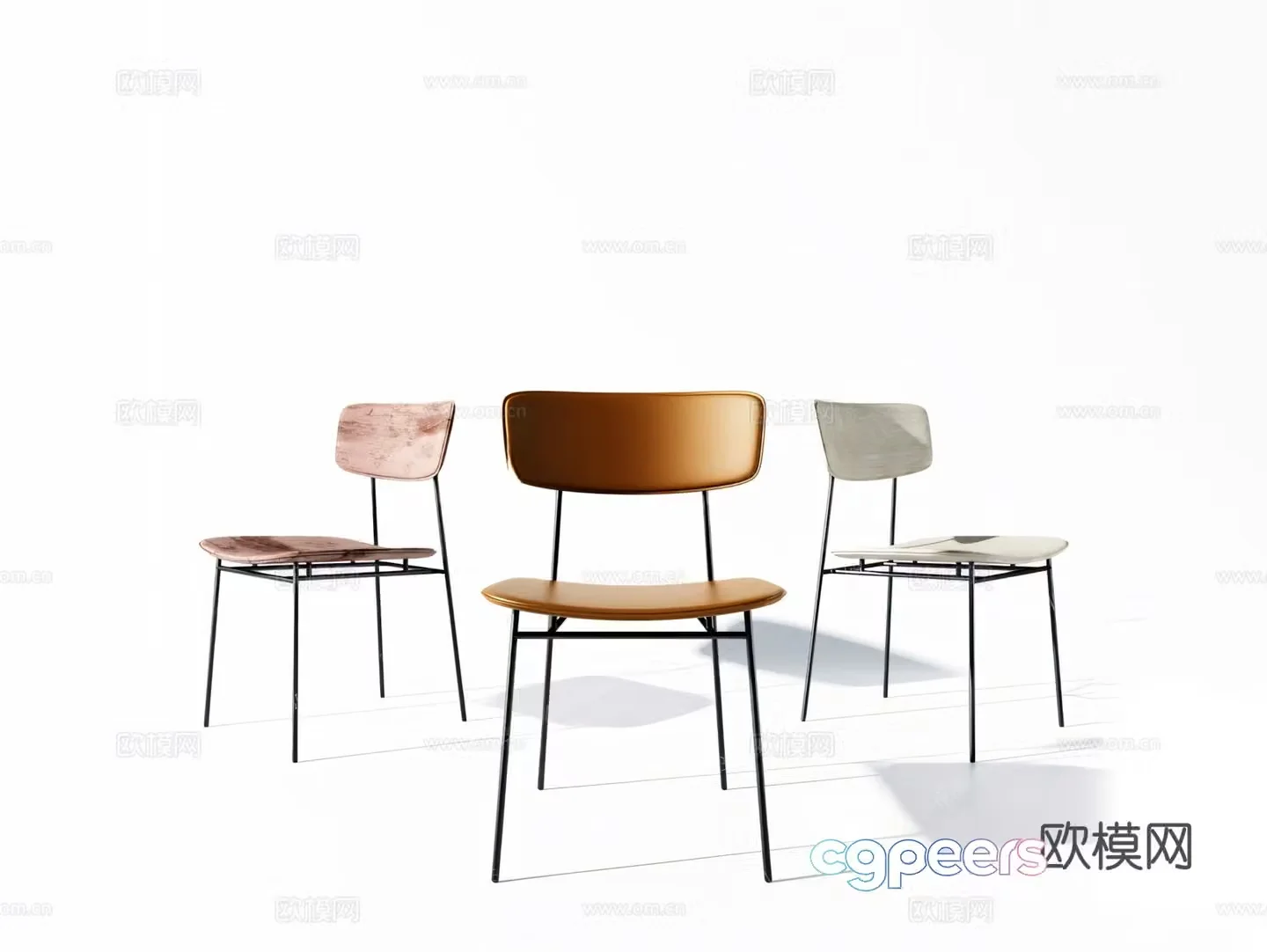Single chair dining chair chair 3d model