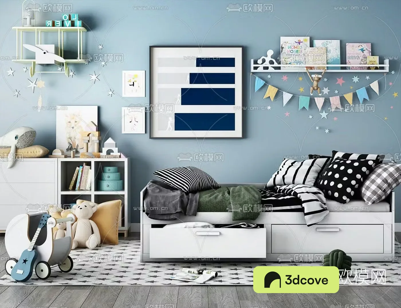 Modern children’s cabinet children’s sofa bed