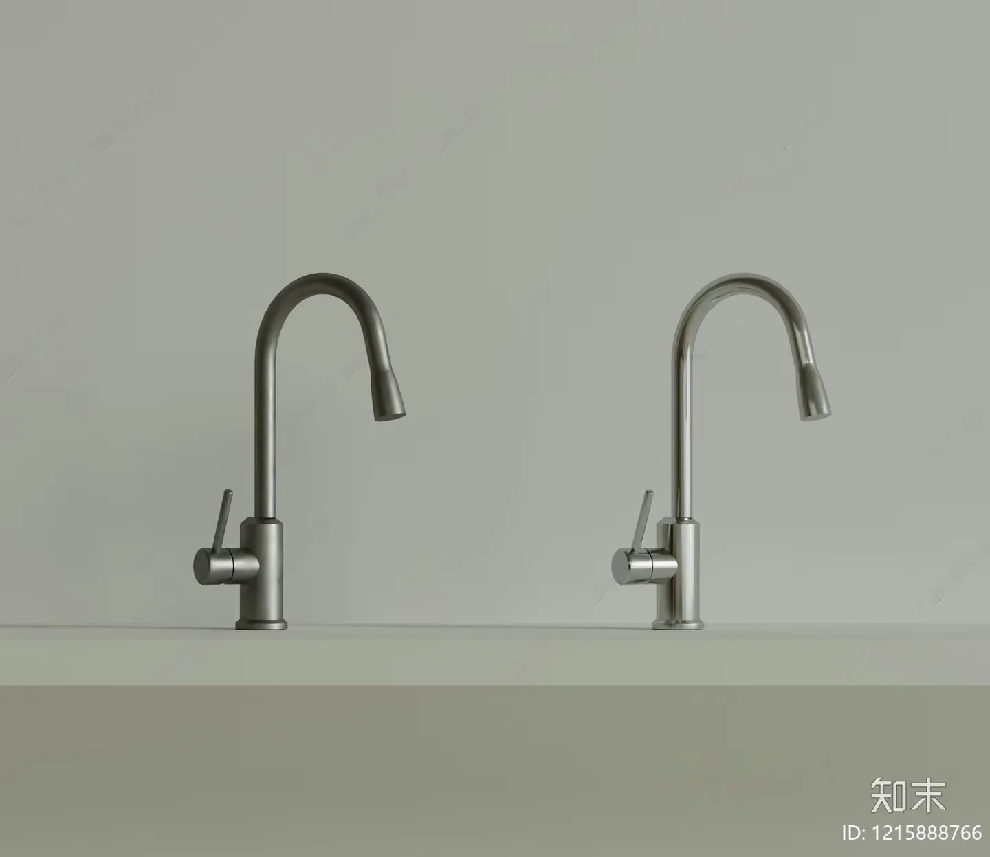 Silver Kitchen Faucet 3D Model – 12339 – VRAY Render