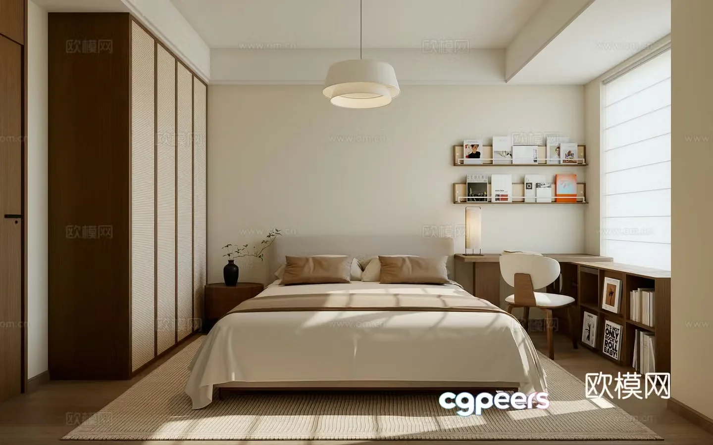 Zen New Chinese Style Home Bedroom Song Dynasty Aesthetic Bedroom 3D Model