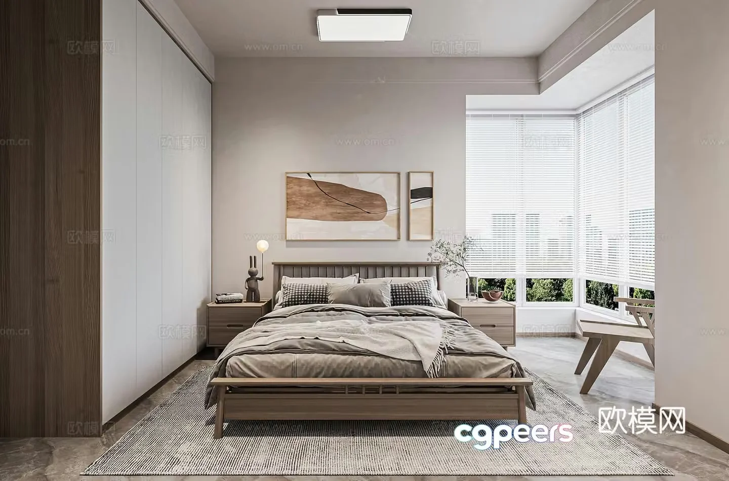 Nordic bedroom 3d model