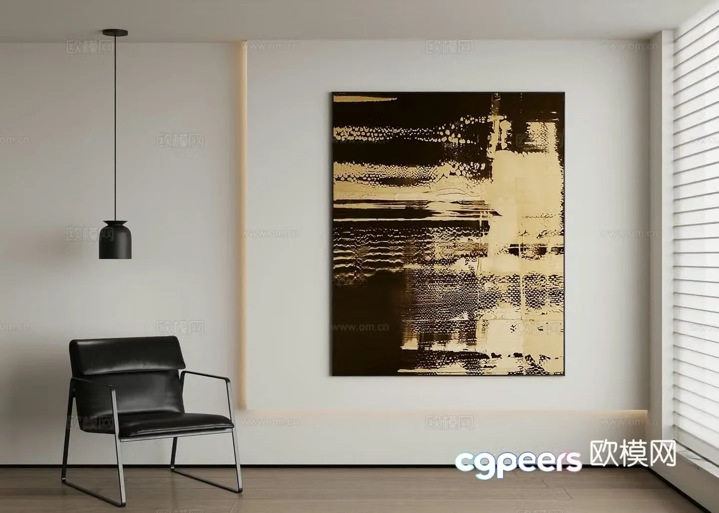 Modern abstract painting decorative painting 3d model