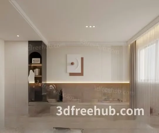 Modern Living Room 3D Model – 19150 – VRAY Render
