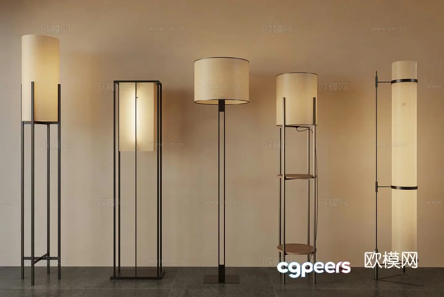 New Chinese floor lamp 3D model