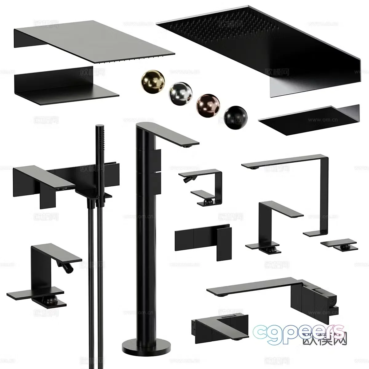 Modern Italian minimalist Inox faucet 3d model