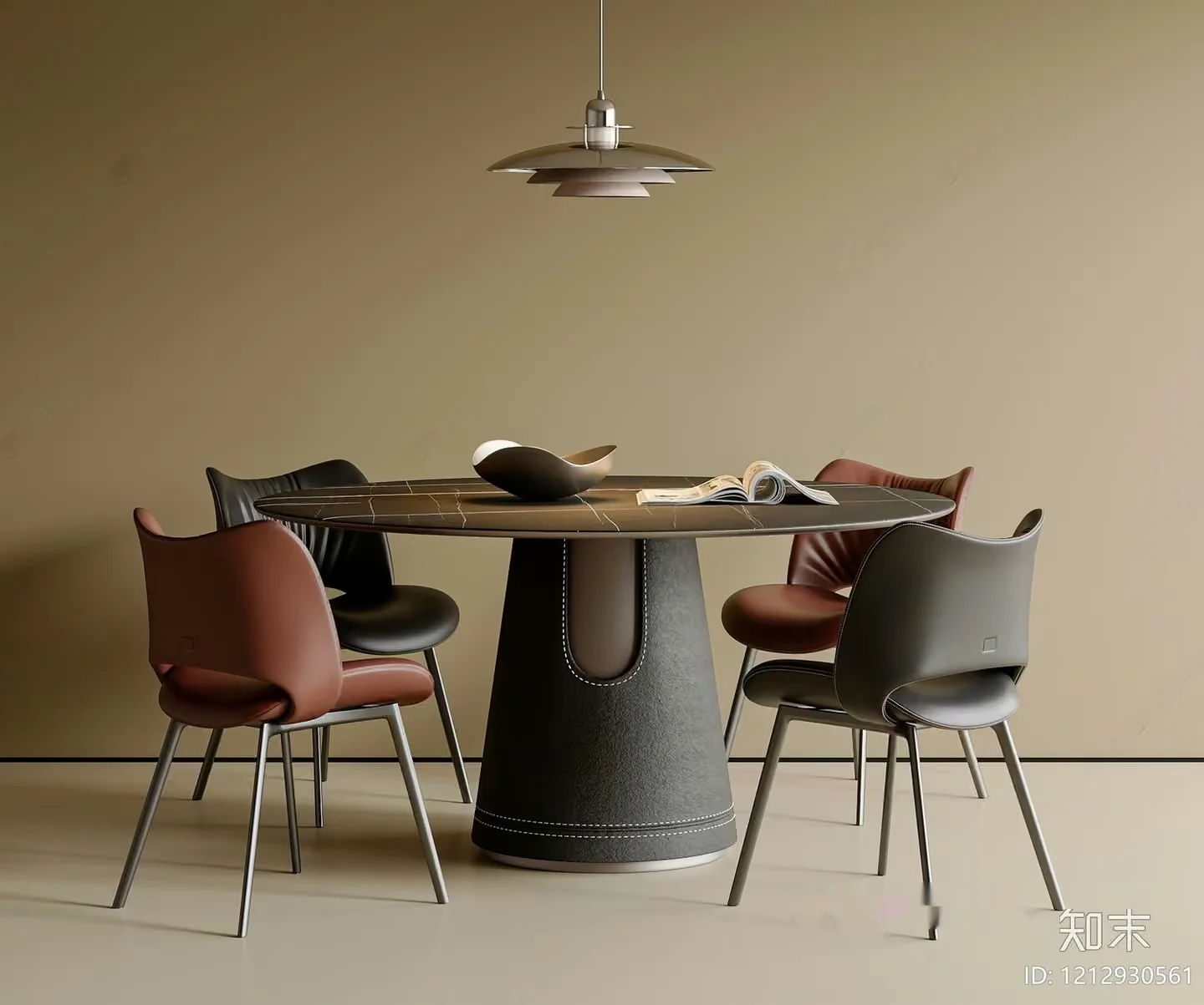 Modern Dining Table 3D Model – 12949 – VRAY Render