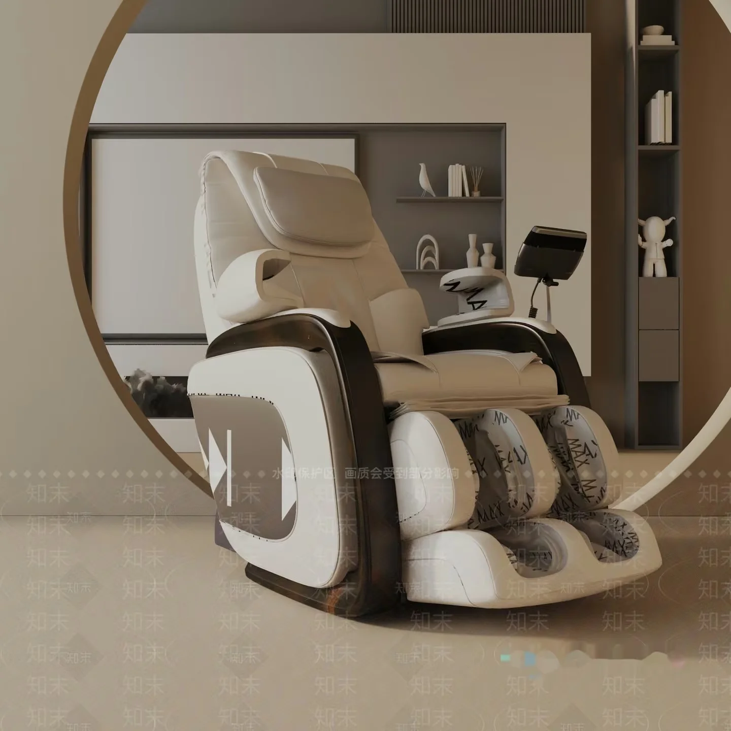 Modern White Leather Massage Chair 3D Model – 20743 – VRAY Render