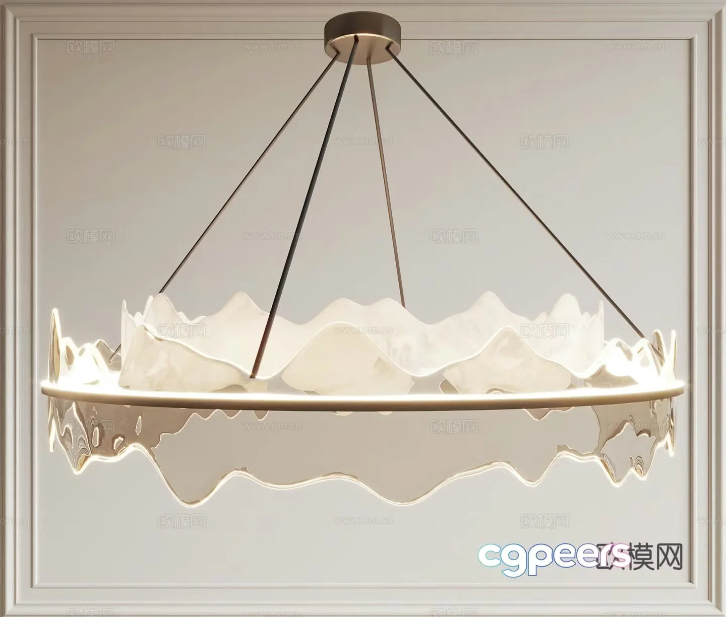 New Chinese chandelier 3D model