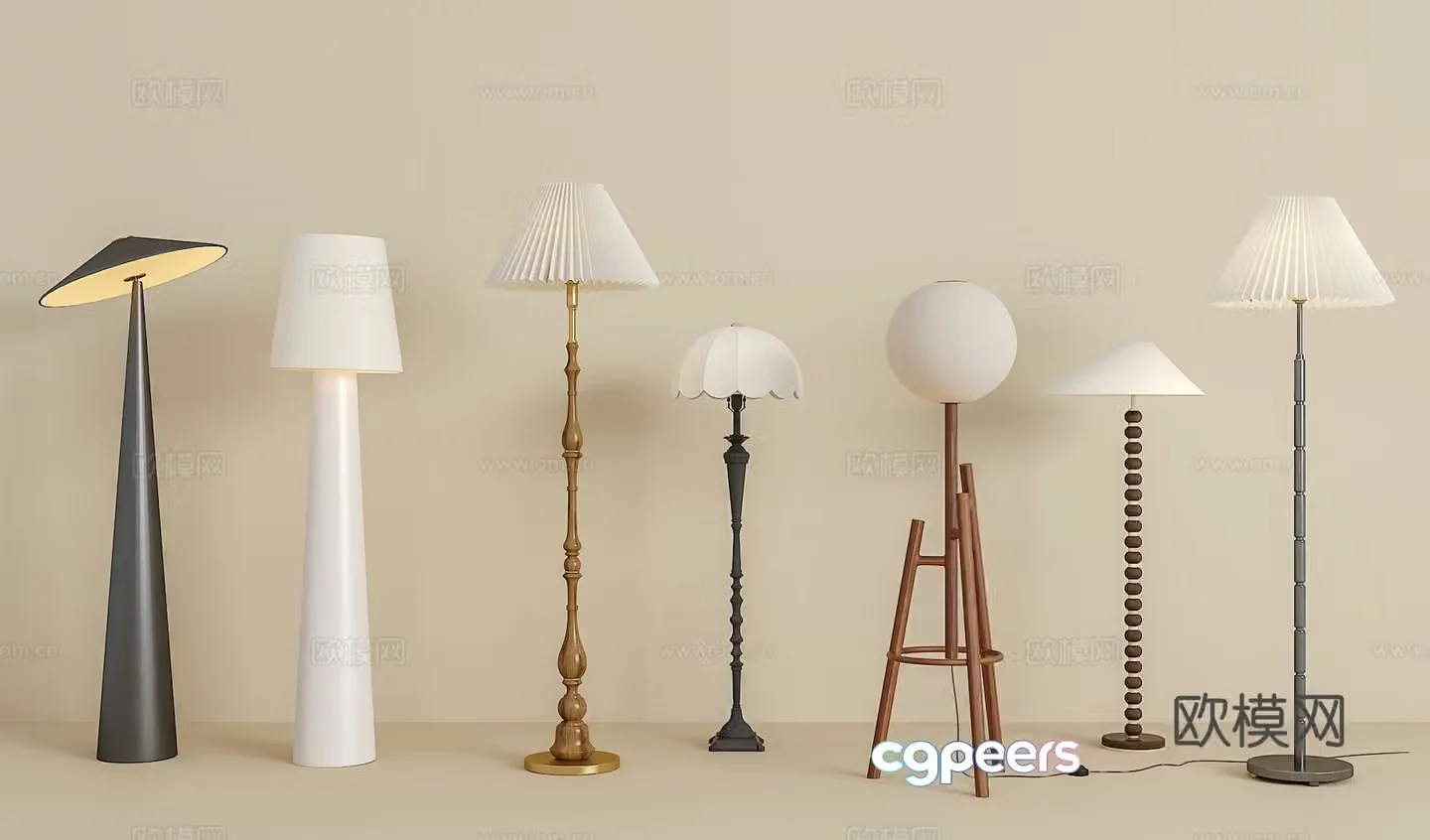 Floor lamp Metal floor lamp Art floor lamp 3d model
