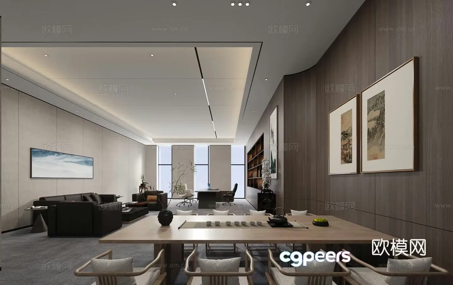 Modern manager room 3d model
