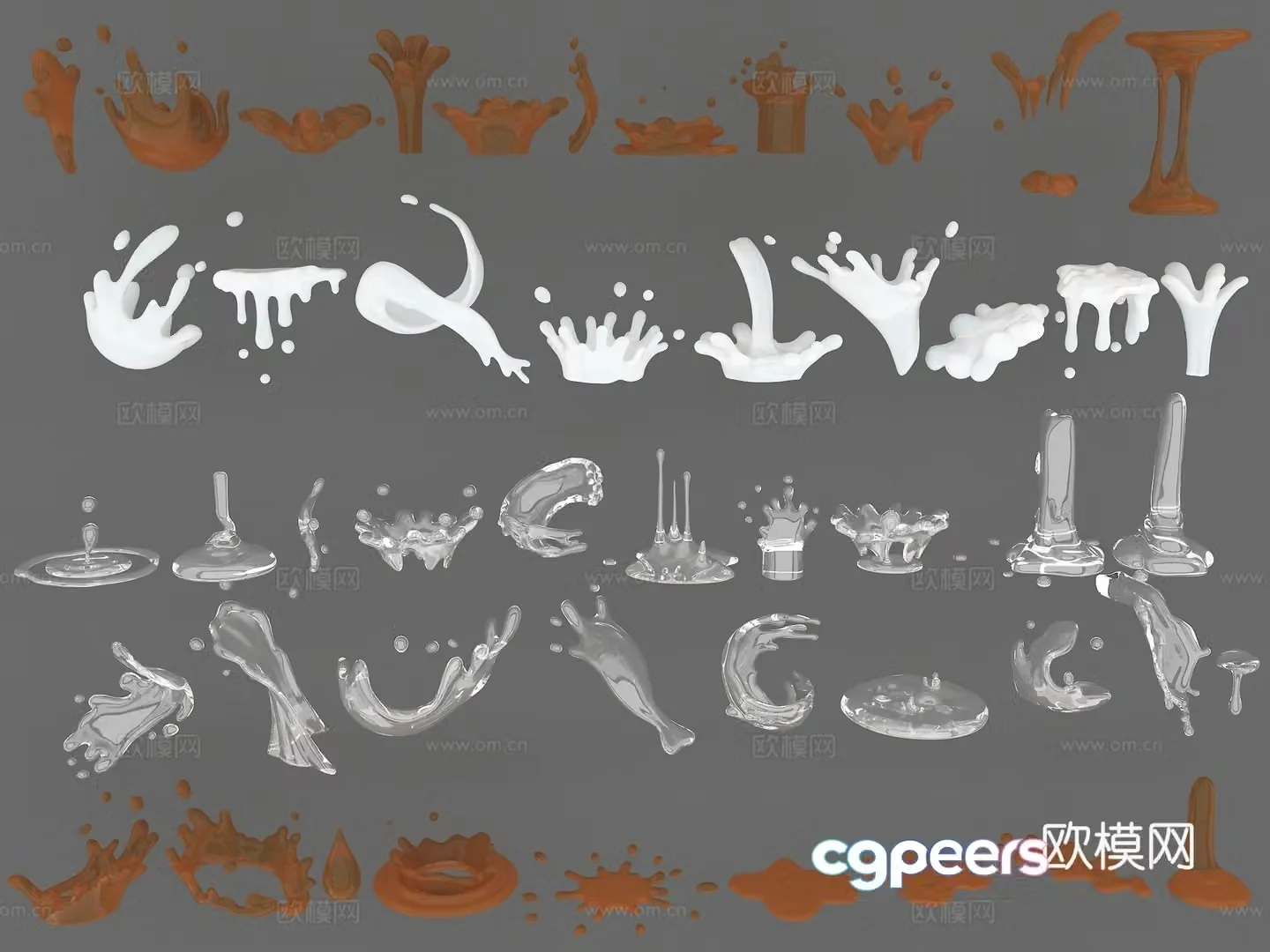 water drop milk cola syrup splash fluid liquid crown splash 3d model