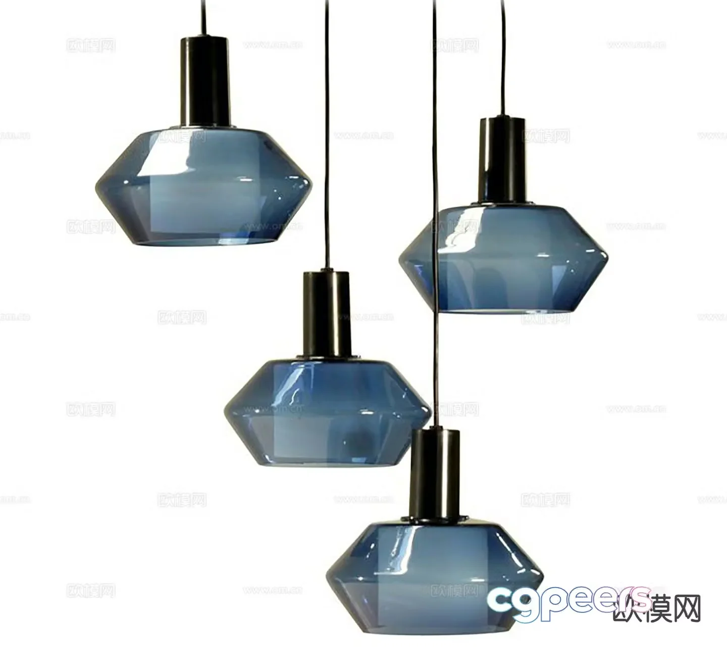 Modern glass chandelier 3d model