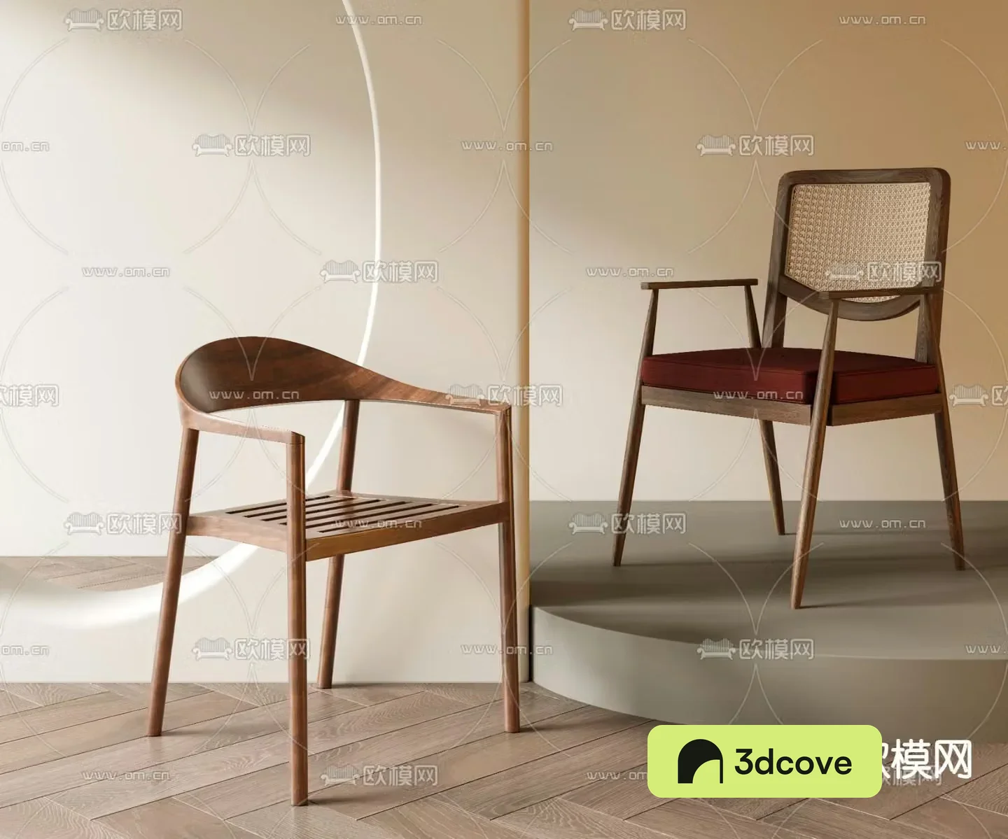 Wabi-sabi rattan dining chair single chair