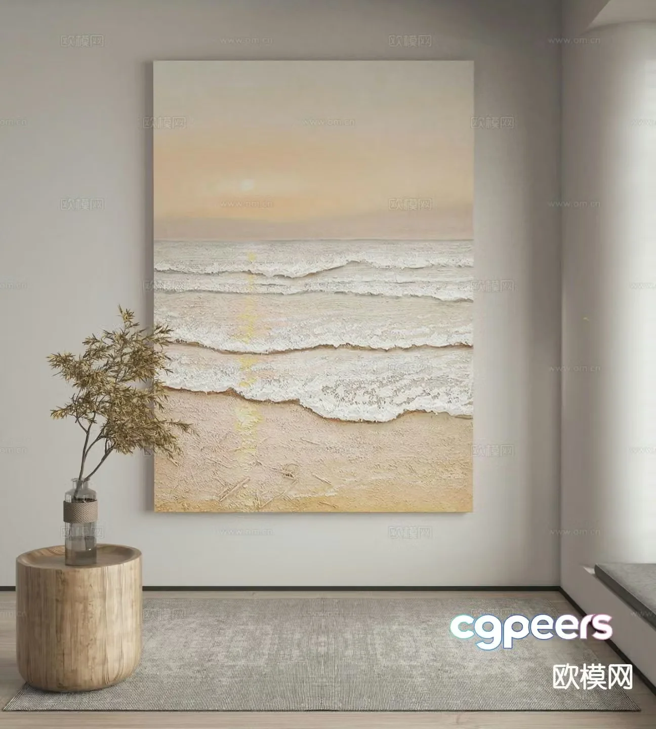 Modern landscape painting decorative painting 3d model