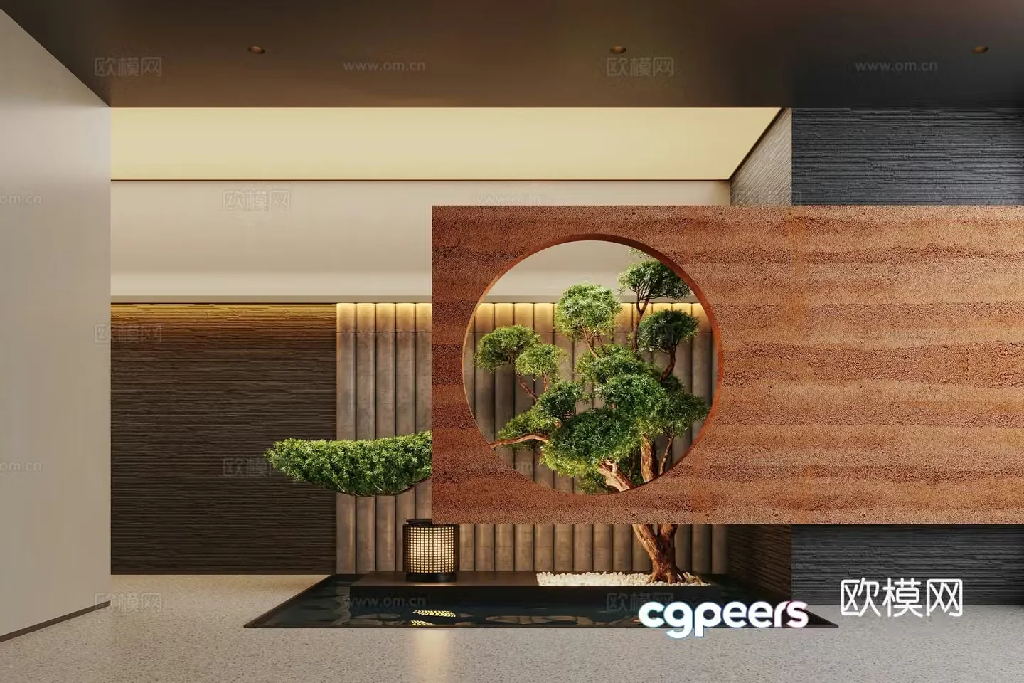 New Chinese -style indoor landscape landscape landscape plant 3D model