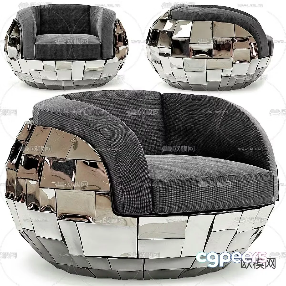 Modern casual sofa single sofa creative sofa 3d model