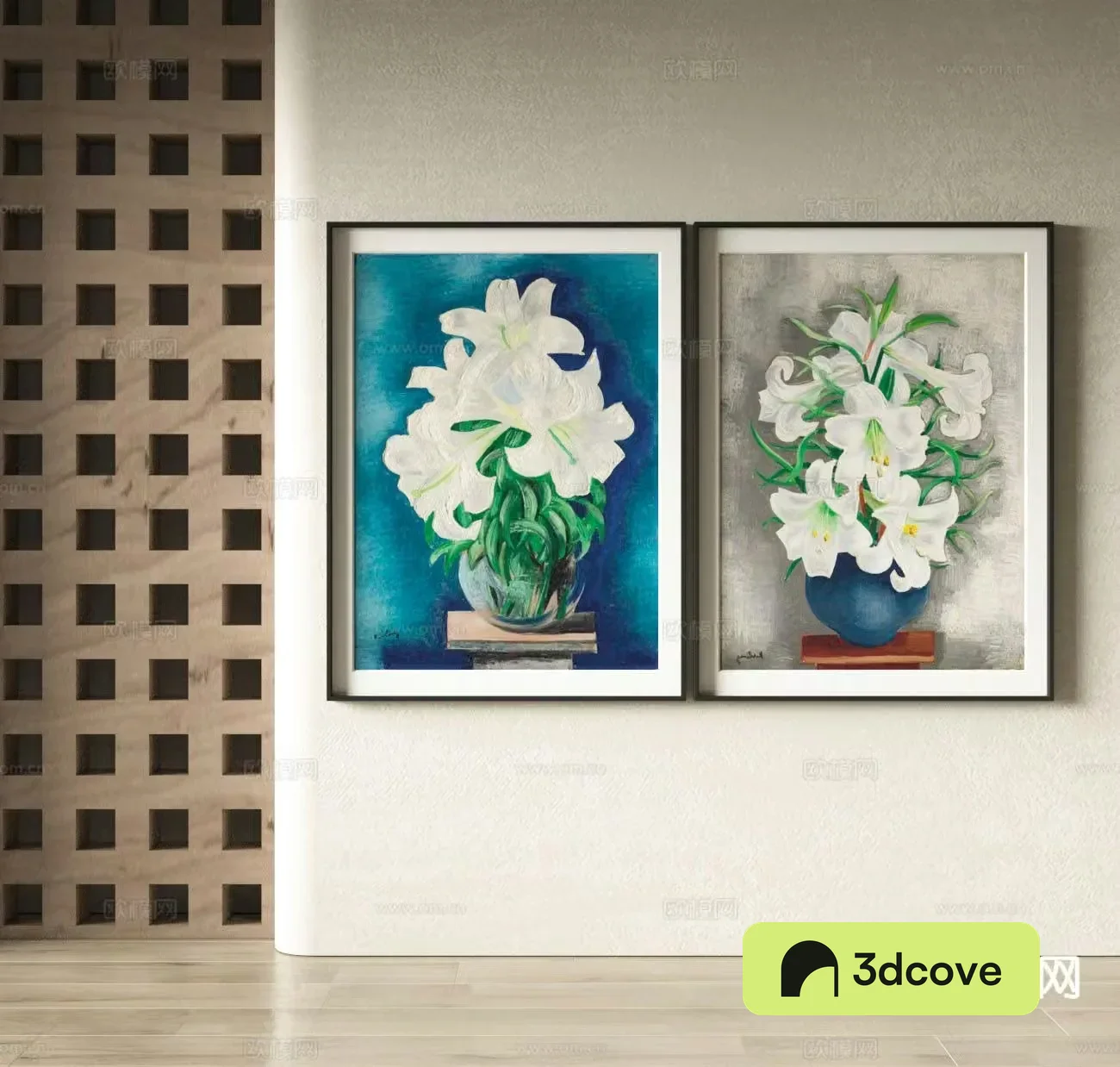 Nordic decorative painting floral hanging painting