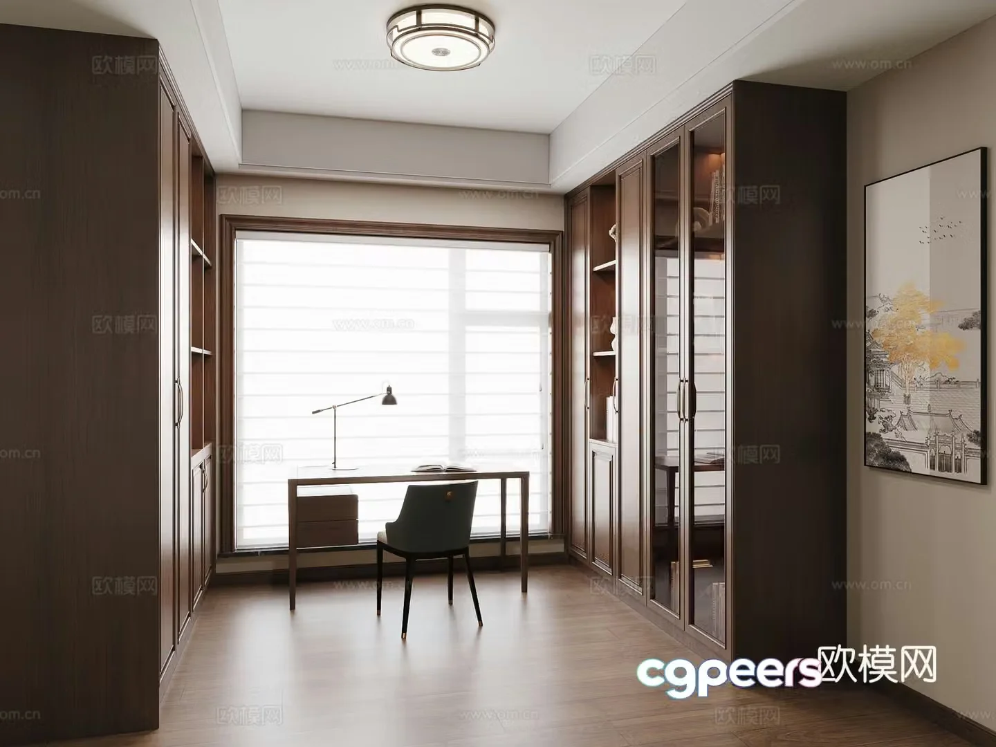 New Chinese style cloakroom and study room 3D model