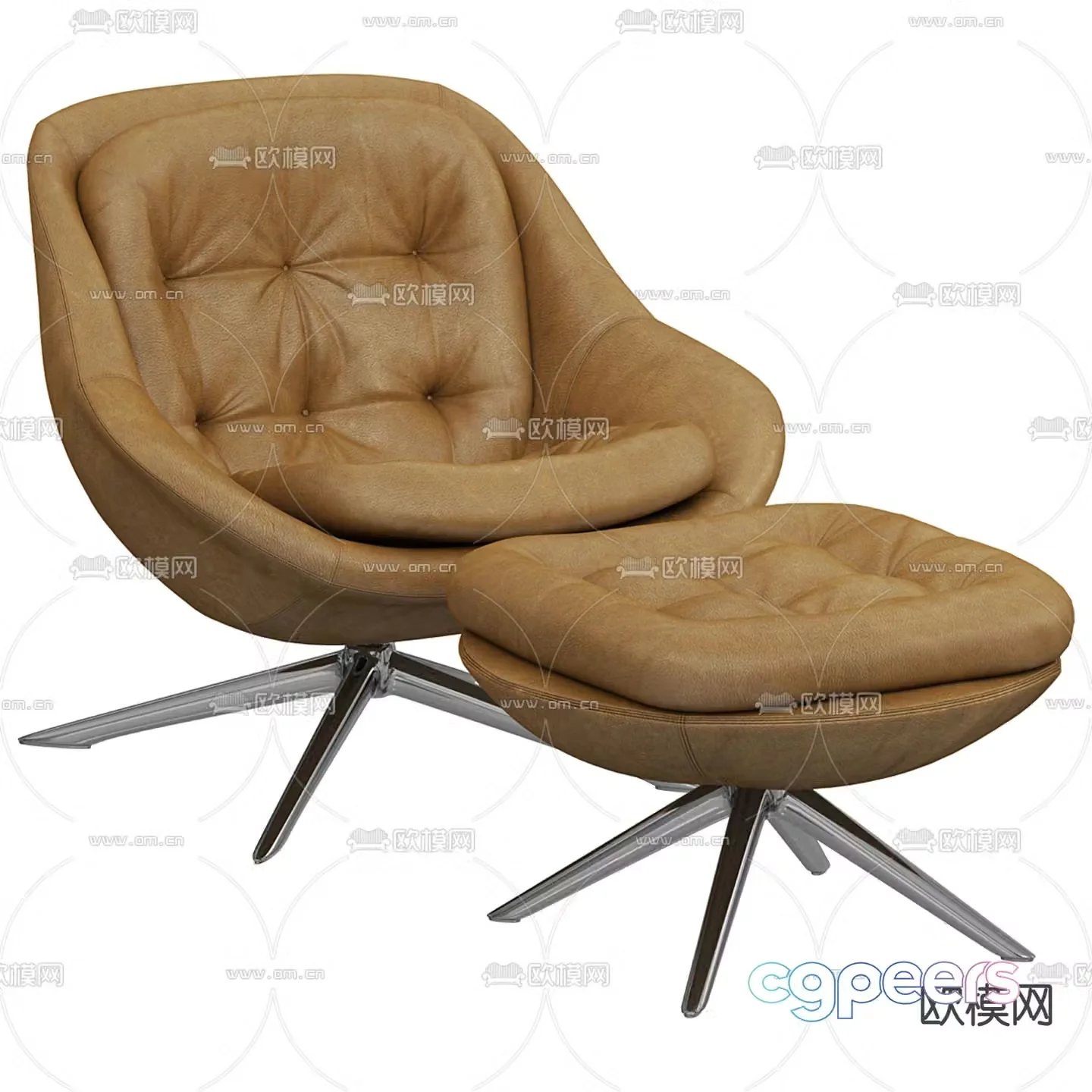 Leather chair casual chair 3d model