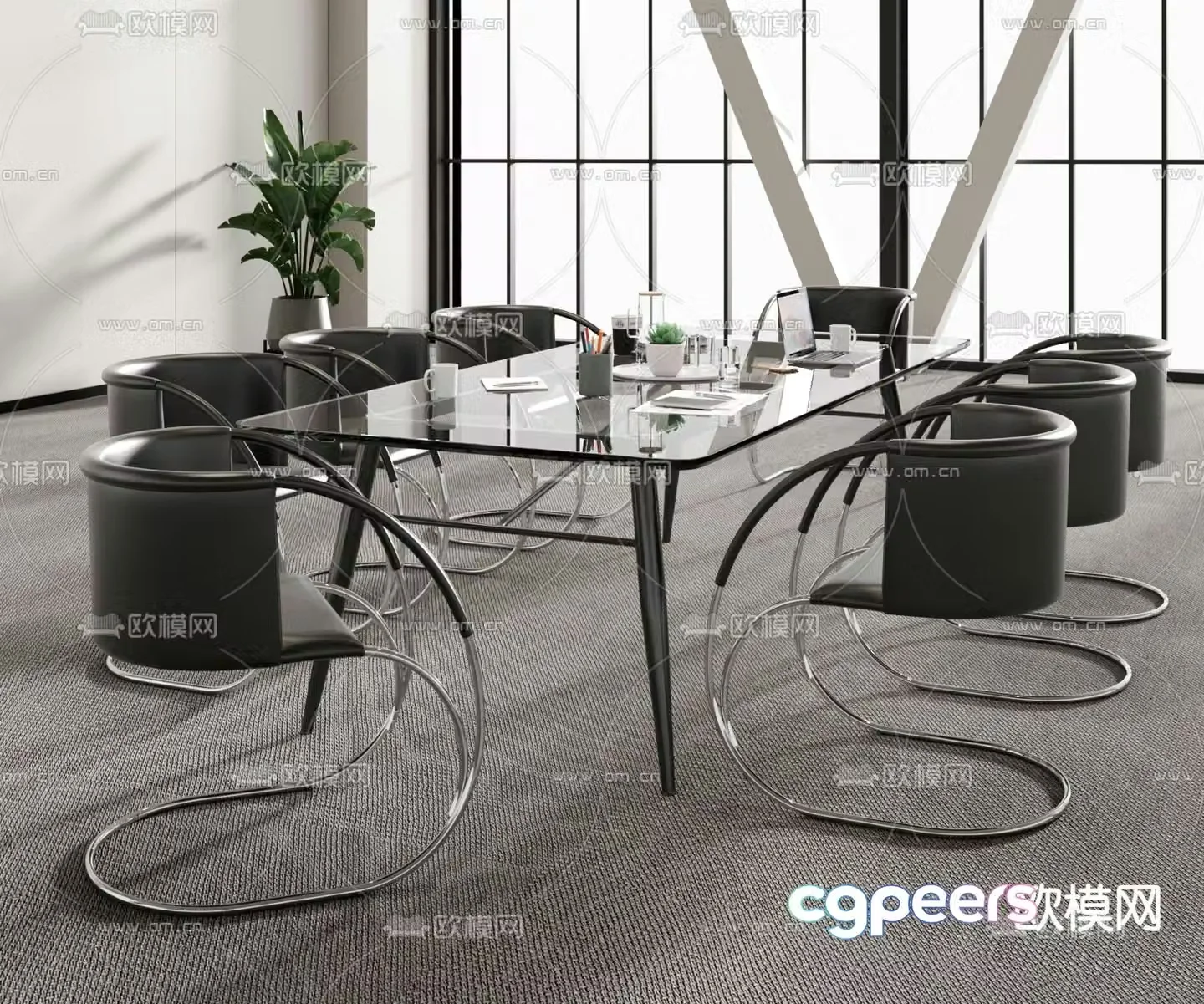 Modern conference table conference table 3d model