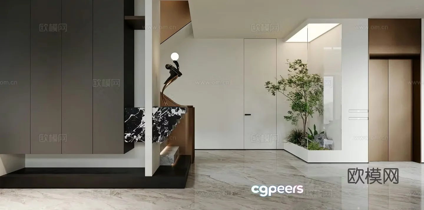 Modern entrance aisle 3D model