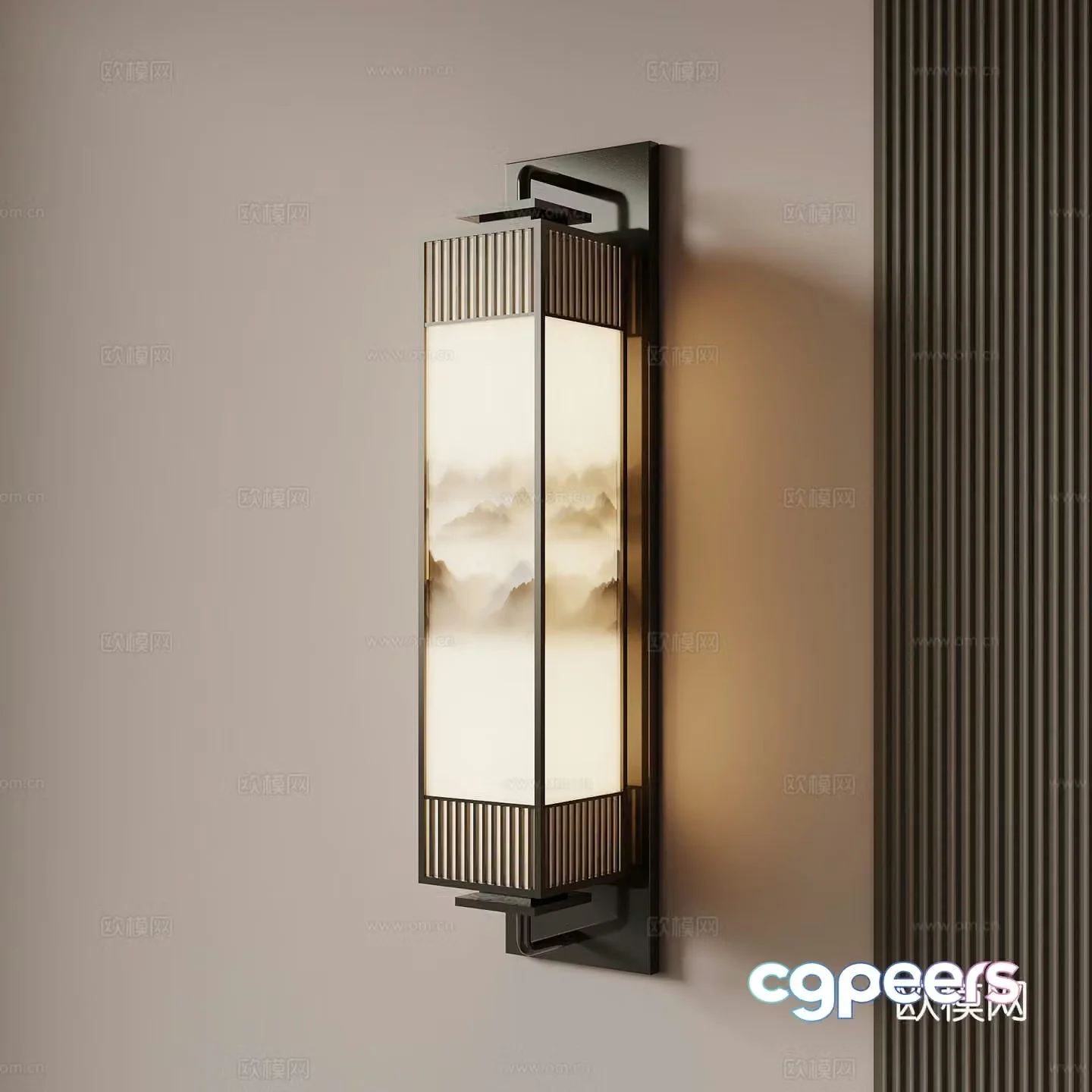 New Chinese style wall lamp Zen wall lamp 3D model