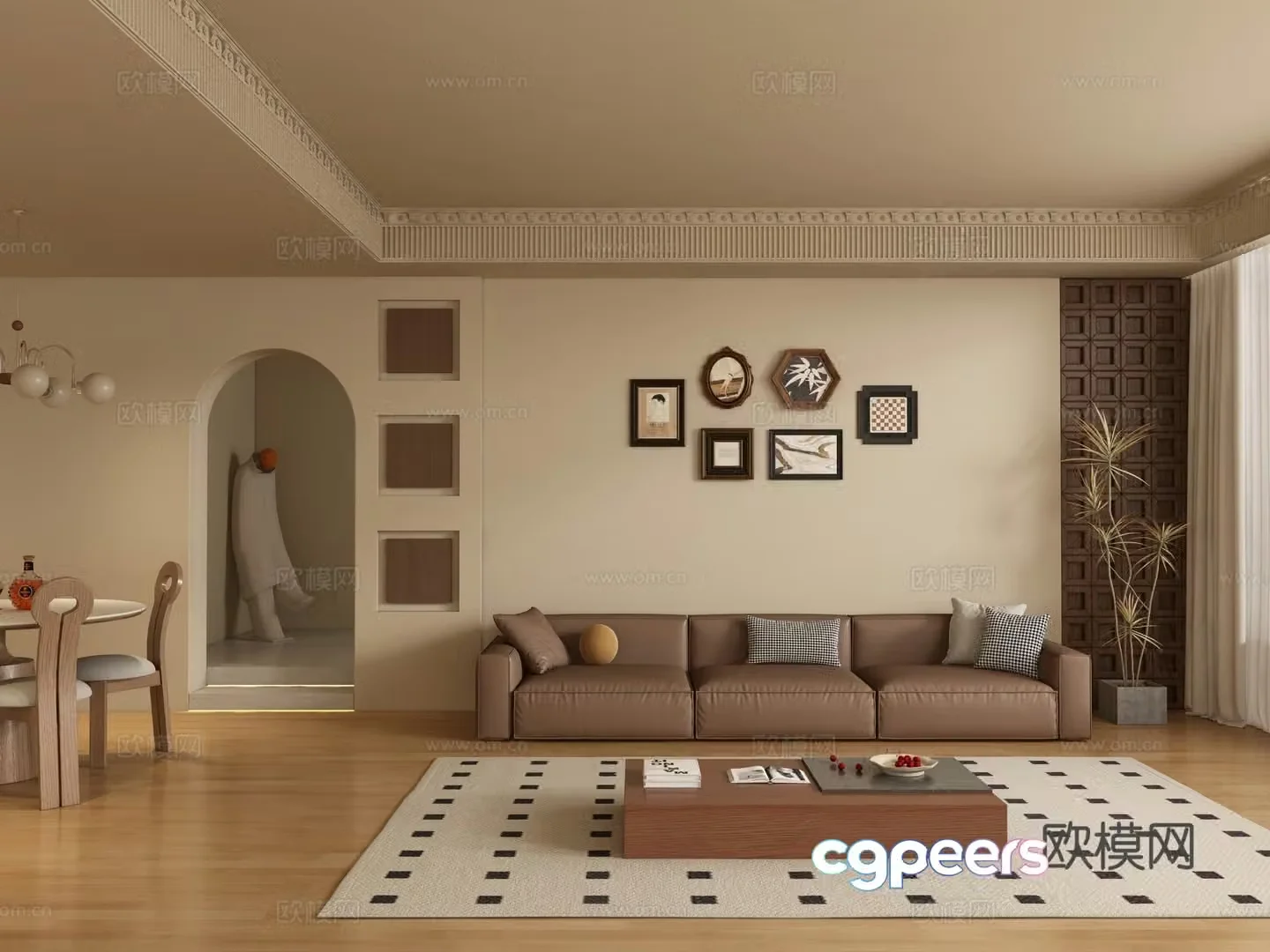 Medieval style living room 3D model