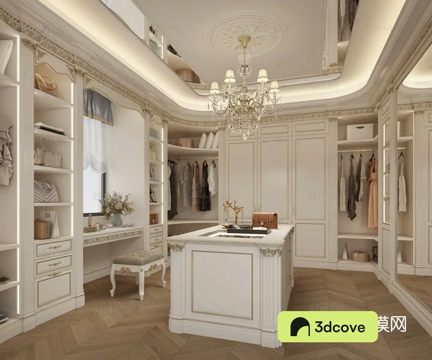 French villa cloakroom