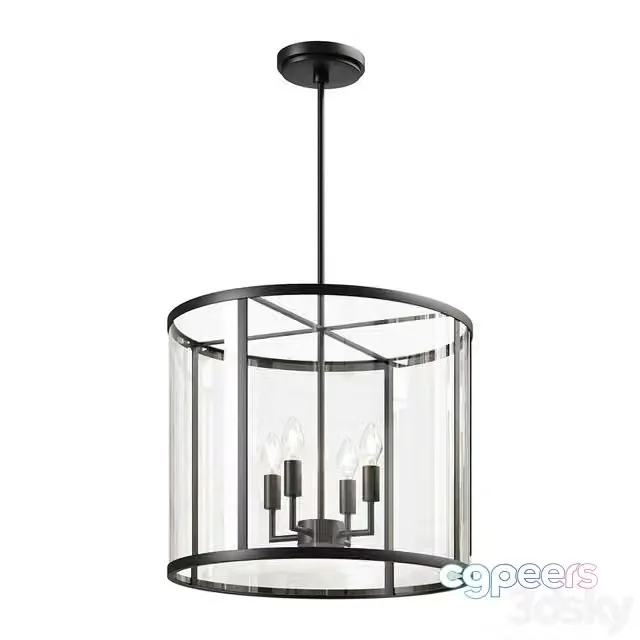 3ds Max Free – Pendant Chandelier Manor Outdoor Round Glass & Iron