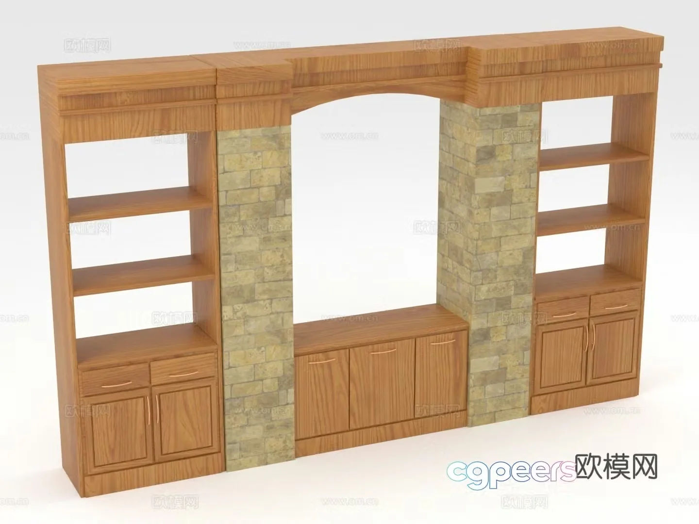 Combination cabinet bookcase storage cabinet display cabinet wooden cabinet cabinet 3d model