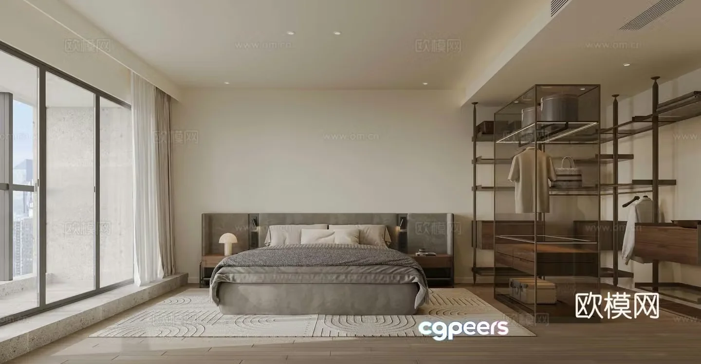 Modern bedroom master bedroom 3d model