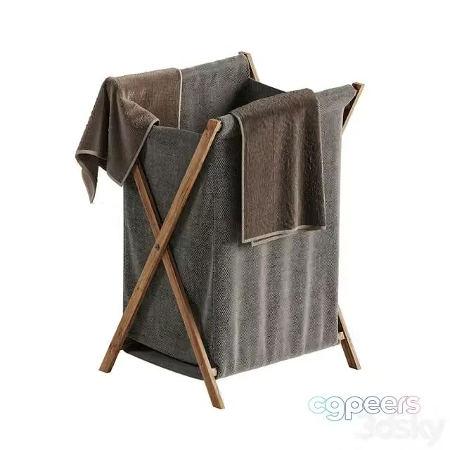 3ds Max Free – Basket with linen for the bathroom or toilet