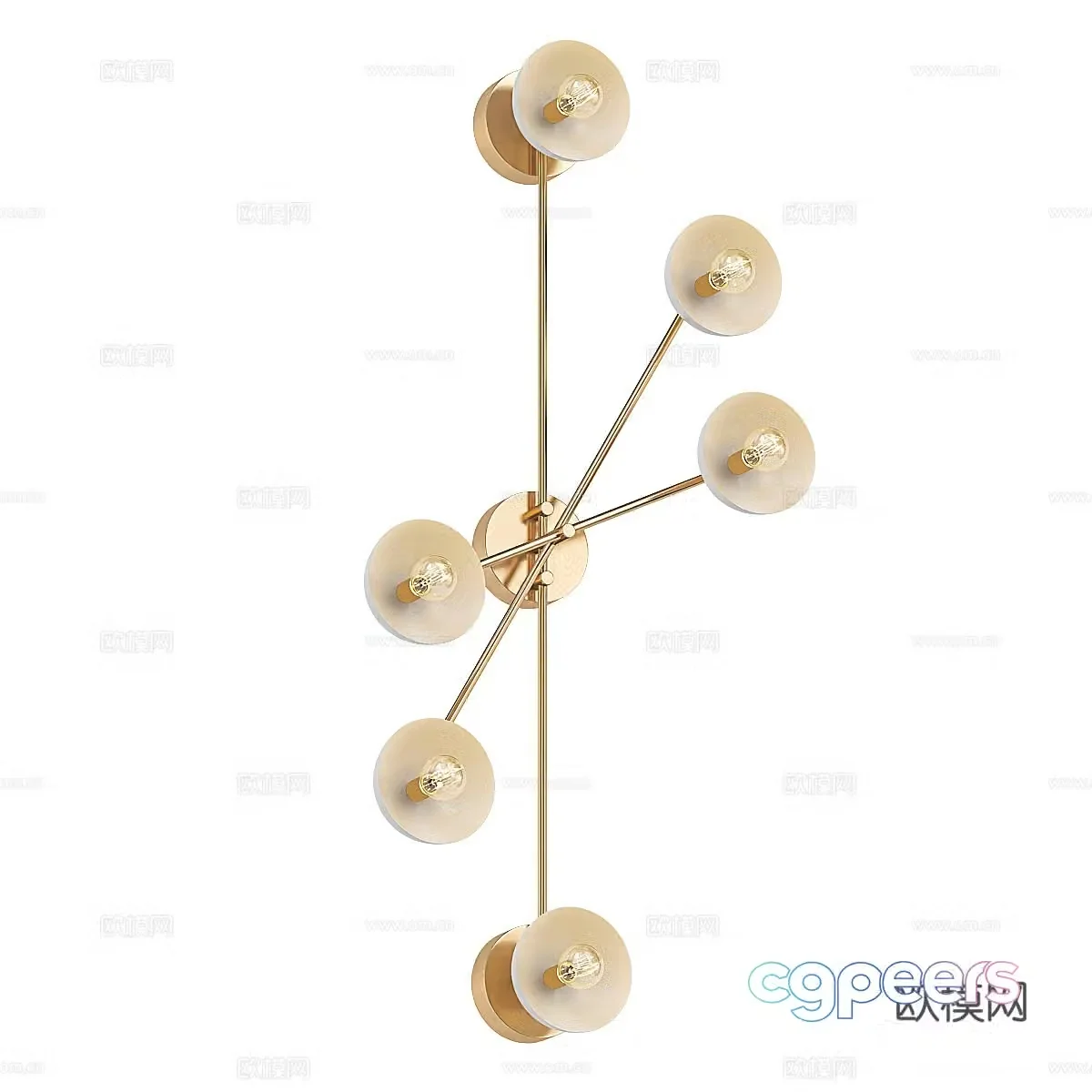 Modern light luxury decorative wall light 3d model
