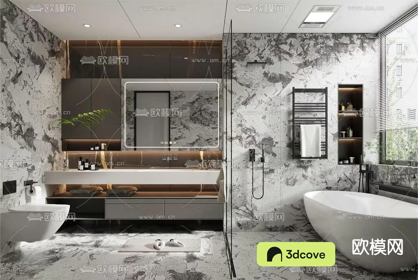 Modern bathroom toilet