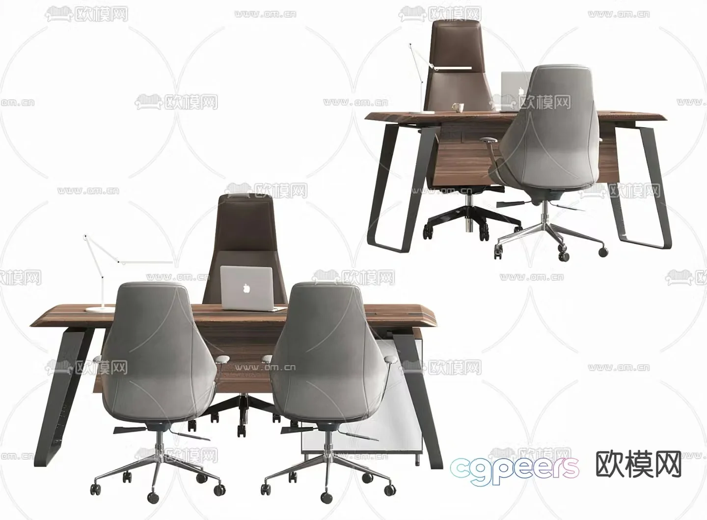 Office desk and chair desk table 3d model